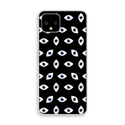 Eyes pattern: Pixel 4 Transparant Hoesje