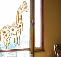 Muursticker abstract ontwerp giraf - thumbnail
