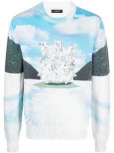 AMIRI pull à motif en intarsia - Blanc