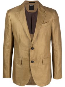 Zegna single-breasted linen blazer - Vert