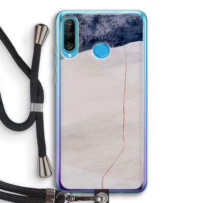 Stone White: Huawei P30 Lite Transparant Hoesje met koord