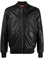 PS Paul Smith veste en cuir à fermeture zippée - Noir