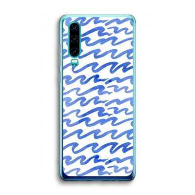 Blauwe golven: Huawei P30 Transparant Hoesje