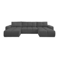 by fonQ Charme U-bank met Slaapfunctie - Chenille - Antraciet