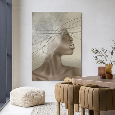 Urban Cotton Wandkleed 'Cloudy Thoughts' 145 x 190cm in Frame - black