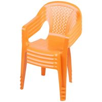 Sunnydays Kinderstoel - 4x - oranje - kunststof - buiten/binnen - L37 x B35 x H52 cm - tuinstoelen - Kinderstoelen - thumbnail