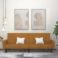 Slaapbank 2-zits fluweel bruin