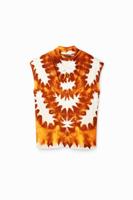 Gedrapeerd T-shirt tie-dye - ORANGE - XL