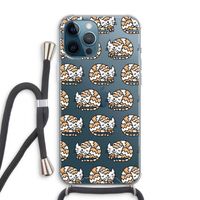 Slapende poes: iPhone 12 Pro Max Transparant Hoesje met koord