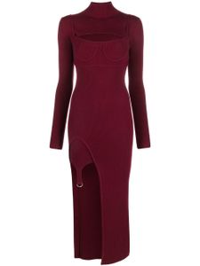 Monse robe mi-longue en maille nervurée - Rouge