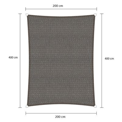 Sunfighter Schaduwdoek Rechthoek grijs 2x4m.
