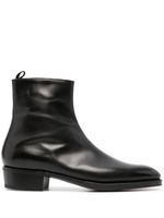 John Lobb bottines en cuir à coutures ton-sur-ton - Noir