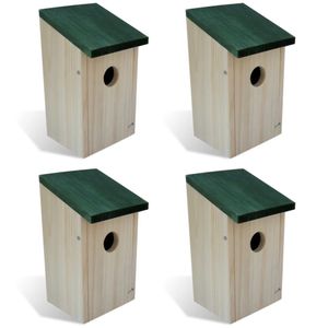 VidaXL Vogelhuisjes 4 st 12x12x22 cm hout