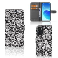 OPPO Reno6 5G Hoesje Black Flowers