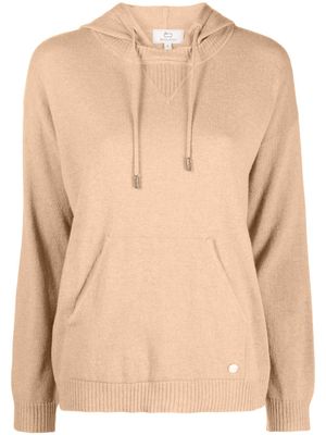Woolrich hoodie en maille fine à plaque logo - Marron