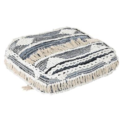 Kussen DKD Home Decor Voor op de grond Zwart Strepen 60 x 60 x 25 cm