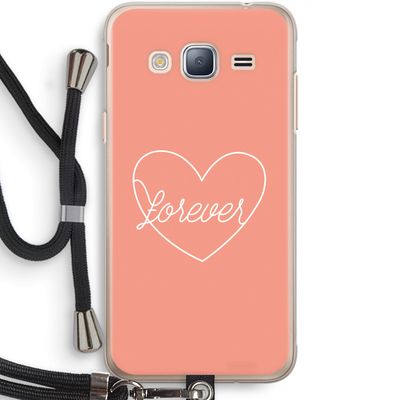 Forever heart: Samsung Galaxy J3 (2016) Transparant Hoesje met koord