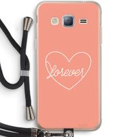 Forever heart: Samsung Galaxy J3 (2016) Transparant Hoesje met koord
