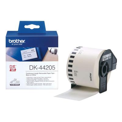 Printerlabels Brother DK-44205 Wit Zwart/Wit 62 mm x 15,24 m
