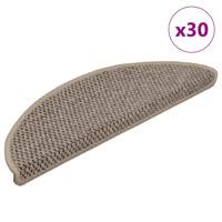 VidaXL Trapmatten zelfklevend sisal-look 30 st 56x17x3 cm donkerbeige