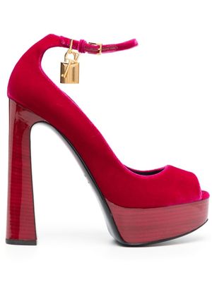 TOM FORD sandales en velours à plateforme 145 mm - Rose