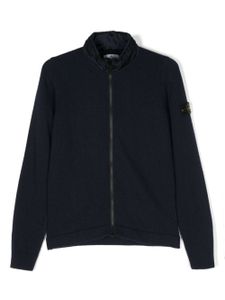 Stone Island Junior cardigan zippé à motif Compass signature - Bleu