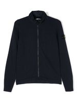 Stone Island Junior cardigan zippé à motif Compass signature - Bleu - thumbnail