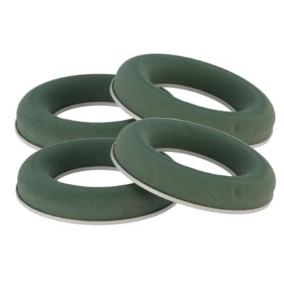 Steekschuim/oase ringen - 4x - nat - groen - D20 cm - kransen - voor bloemen - bloemstukken
