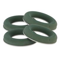 Steekschuim/oase ringen - 4x - nat - groen - D20 cm - kransen - voor bloemen - bloemstukken