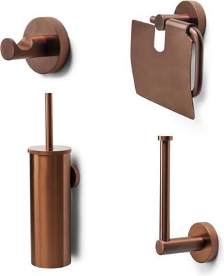 Toilet accesoire set Blue Label Vida Facet | Wandmontage | Messing | Brons PVD