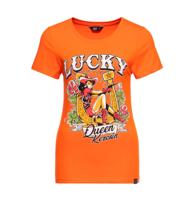 Queen Kerosin Lucky T-shirt Orange -XS