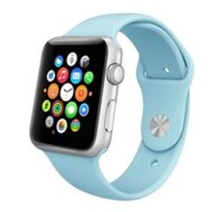 Rubberen sportbandje - Baby blauw - Geschikt voor Apple Watch 42mm / 44mm / 45mm / 49mm