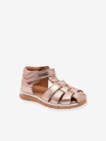BILIE leren sandalen met klittenbandsluiting voor kinderen BISGAARD goudroze