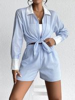 Loose Casual Striped Two-Piece Set