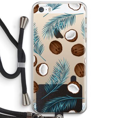 Kokosnoot roze: iPhone 5 / 5S / SE Transparant Hoesje met koord