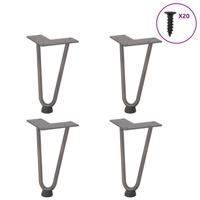 Haarnadelpoten voor Salontafel 4 st 20 cm massief staal naturel