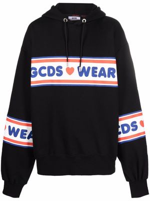 GCDS hoodie à logo imprimé - Noir