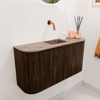 Toiletmeubel Mondiaz Joya Dlux | 83.2 cm | Meubelkleur Walnut | Faye wastafel Arena Wasbak Midden | Zonder kraangat(en) Toiletmeubel Mondiaz Joya Dlux | 83.2 cm | Meubelkleur Walnut | Faye wastafel Arena Wasbak Midden | Zonder kraangat(en)