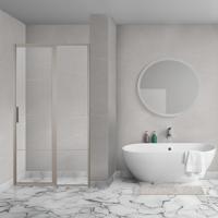 Aqua Vista Nisoplossing (vast deel plus deur) - Triple Linea 120x200 cm. Gun Methal Light - 118-121 cm R-GML-L120-FFF