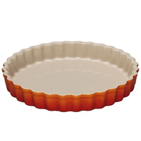 LE CREUSET - Aardewerk - Taartvorm 28cm Oranjerood