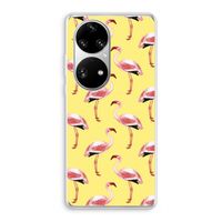 Flamingo's geel: Huawei P50 Pro Transparant Hoesje Flamingo's geel: Huawei P50 Pro Transparant Hoesje