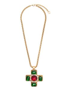 CHANEL Pre-Owned collier à pendentif croix (1984-1992) - Or