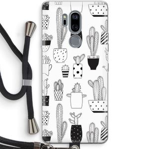 Cactusmotief: LG G7 Thinq Transparant Hoesje met koord