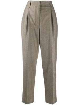 Brunello Cucinelli pantalon à taille haute - Marron