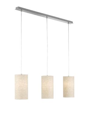 Fischer & Honsel 3-licht hanglampThor met zandkleur linnen - 60584