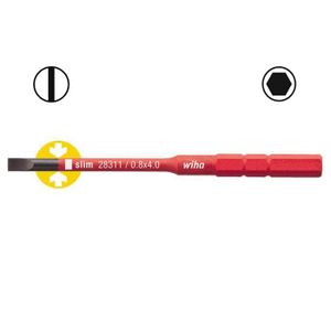 Electric slimBit, sleufkop 2831-10 6,5 x 75 voor sleufschroeven 34582 SoftFinish Wiha
