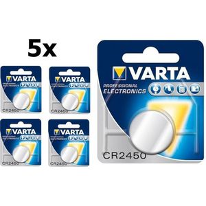 5 Stuks - Varta CR2450 3V 560mAh Professional Electronics Lithium knoopcel batterij
