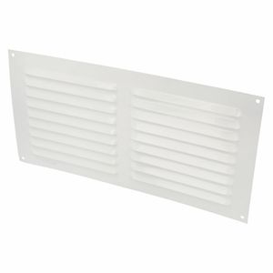 AMIG Ventilatierooster/muurrooster - 150 x 300mm - aluminium - wit - schoepenrooster