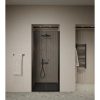 Douchedeur | 2 Pendeldeuren | Marip | 6 mm | 80x190 cm | Mat Zwart Boss & Wessing
