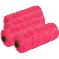 Touw - 4x - roze - 1.5mm x 200 m - uitzetkoord - metselkoord - uitzetdraad - bestrating/tegelen